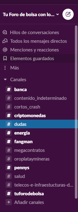 Slack foro de bolsa